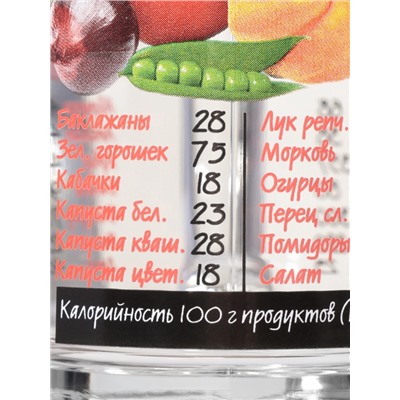 Кружка Декостек «Таблица калорий», 300 мл, стекло, прозрачная, разноцветная