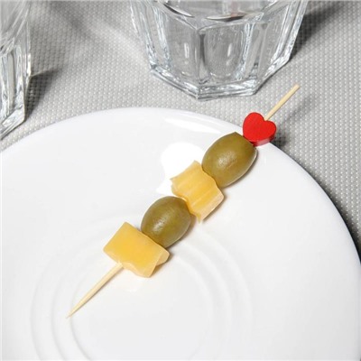 Шпажки Доляна «Пылкое сердце», h=12 см, набор 25 шт.