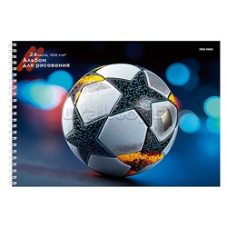 Альбом для рисования 24л. "Футбольный мяч - 19" на гребне
