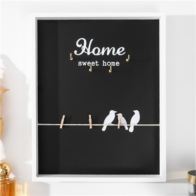 Настенные крючки декоративные «Птицы на проводах», дерево, 24.5×3×30.5 см