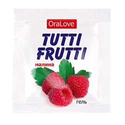 Саше гель-смазки Tutti-frutti с малиновым вкусом - 4 гр.