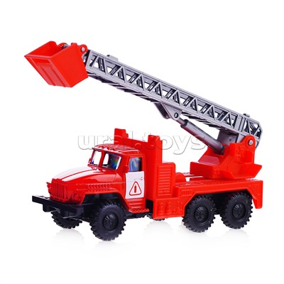 Грузовик металлический, инерционный, Пожарная машина, подвижные элементы