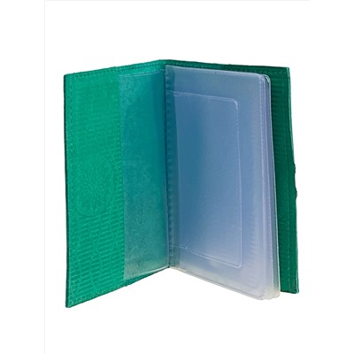 Обложка для автодокументов из искусственной кожи, цвет зеленый