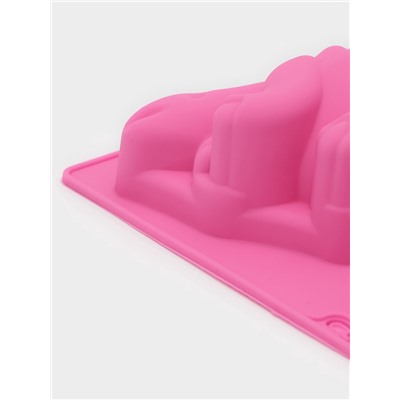 Форма для выпечки Доляна «Животные.Динозавры», силикон, 29×21 см, 6 ячеек (10.4×7.2 см), розовая