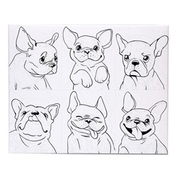 Картина по номерам на холсте с подрамником «Яркие бульдоги», 40×50 см