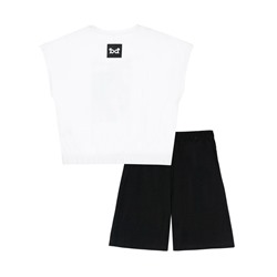 Комплект трикотажный для девочек: фуфайка (футболка), шорты