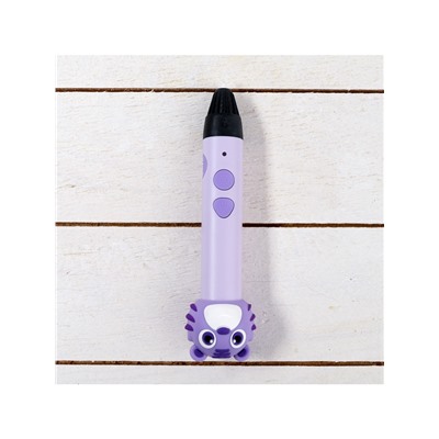 3D ручка Тигрёнок, работа с пластиком PLA, USB кабель питания, фиолетовая