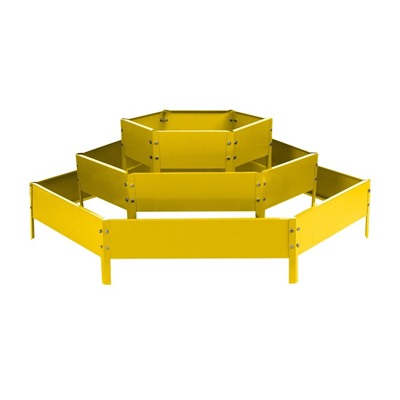 Клумба оцинкованная, 3 яруса, d=60–100–140 см, высота бортика 45 см, жёлтая, Greengo