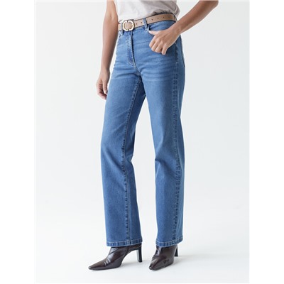 Джинсы прямые Regular fit с декоративной стиркой из эластичного денима
