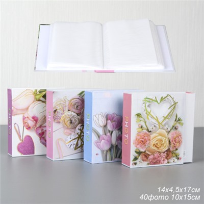 Фотоальбом 40 фото 10х15 / 9399 /уп 72/ (персиковый)