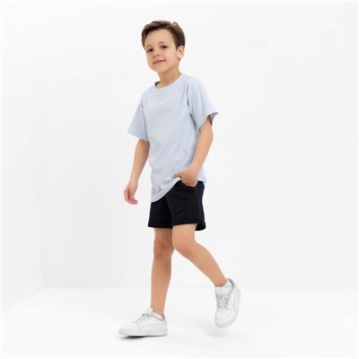 Футболка детская в полоску KAFTAN Basic line, размер 34 (122-128 см), голубой/белый