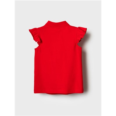 Джемпер трикотажный с воротником поло для девочек