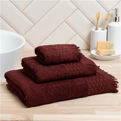 Полотенце махровое LoveLife «Аморе» 30×50 см, коричневый, 100% хлопок, 450 г/м²