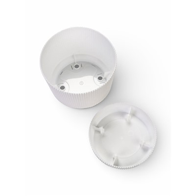 Горшок для цветов «Стрип», 3.9 л, d=20 см, h=17.9 см, пластиковый, с поддоном, белый