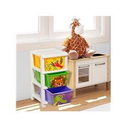 Комод детский «Дружные зверята», 3 секции