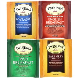 Twinings, черный чай, набор сортов, 20 чайных пакетиков, 40 г (1,41 унции)