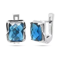 Серьги из серебра лондон топаз кварц, Заира