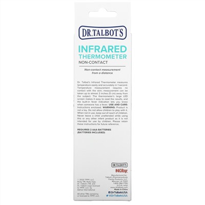 Dr. Talbot's, Infrared Thermometer, White, 1 Thermometer