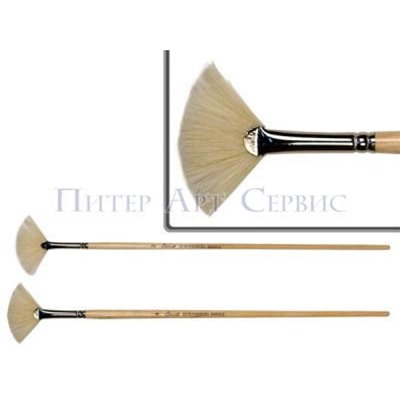 Кисть щетина веерная № 4 с длинной ручкой DK10314/04 Невская палитра
