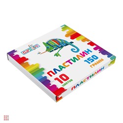 ClipStudio Пластилин 10 цветов 150 грамм в картонном выдвижном пенале