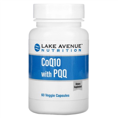 Lake Avenue Nutrition, коэнзим Q10, 100 мг, пирролохинолинхинон, 10 мг, 60 растительных капсул