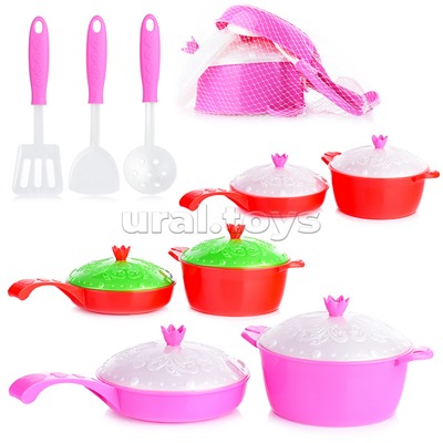 Набор посуды Кухонный сервис Волшебная Хозяюшка (7 предметов) в сетке