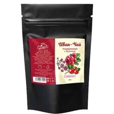 Иван-чай ферментированный с Брусникой / 40 г / дой-пак / ТМ Сам бы ел