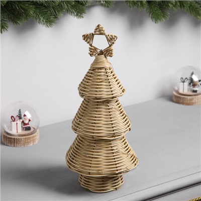 Фигура световая «Ёлочка плетёная», 30×13×13 см, 20 LED, батарейки ААх2 (не в комплекте), свечение теплое белое