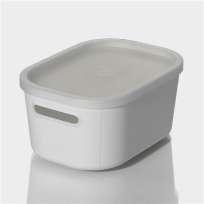 Контейнер для хранения с крышкой LaDom «Лёгкость», 17.8×12.7×8.4 см, белый