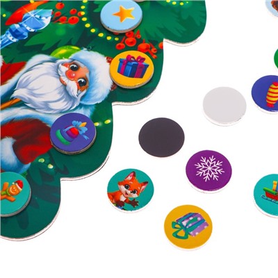 Настольная развивающая игра на новый год «Магнитная ёлка»