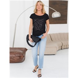 Нарядная футболка с принтом пайетками