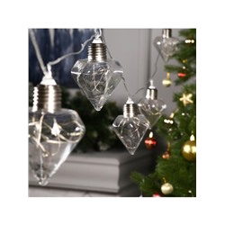 Гирлянда «Нить» 3 м с насадками «Лампочки кристалл», IP20, прозрачная нить, 80 LED, свечение мульти, 8 режимов, 220 В