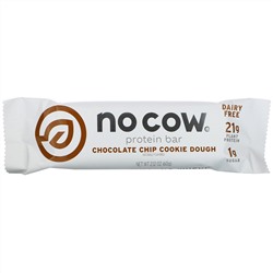 No Cow, Protein Bar,  Chocolate Chip Cookie Dough, 12 Bars, 2.12 oz (60 g) Each
