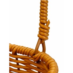 Корзина плетёная для хранения, 21×13×17 см, ручка h=13 см, коричневая