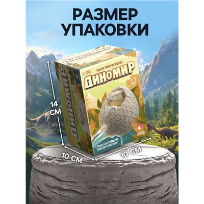 Раскопки «Диномир», гипсовое яйцо, инструменты, 5+