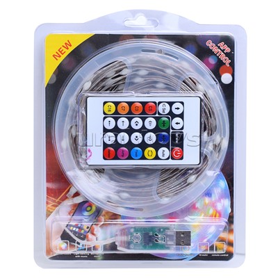 Электрогирлянда светодиодная Роса, 10м, пульт, USB, цветная