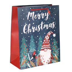 Пакет подарочный 26х32х12см Гномики / 5382L /уп 12/384/Новый год