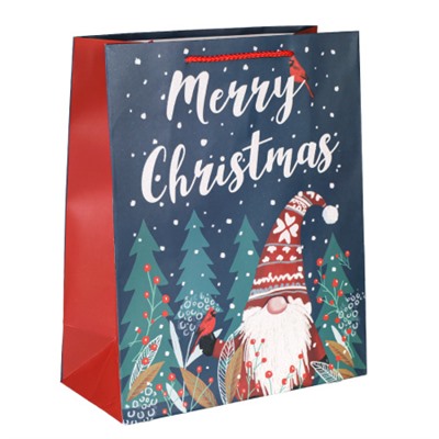 Пакет подарочный 26х32х12см Гномики / 5382L /уп 12/384/Новый год