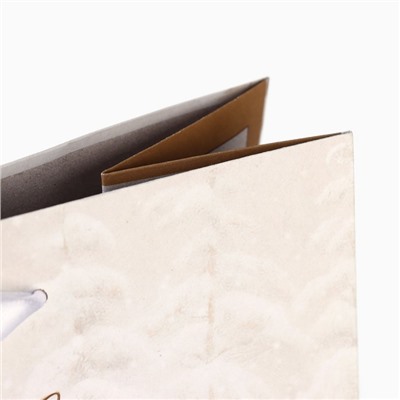 Пакет подарочный новогодний крафтовый «С Новым годом», L 31×40×11.5 см