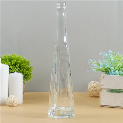 Ваза «Стрелка», четырехгранная, 29×5.5×5.5 см, стекло, прозрачная
