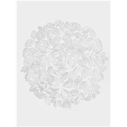 Набор салфеток сервировочных на стол Доляна «Листья», 38×38 см, 4 шт., ПВХ, серебристый