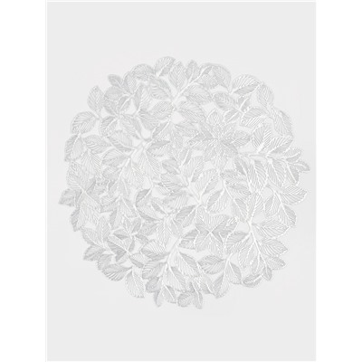 Набор салфеток сервировочных на стол Доляна «Листья», 38×38 см, 4 шт., ПВХ, серебристый