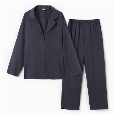 Костюм женский (рубашка, брюки) MINAKU: Casual Collection, размер 40, цвет графит