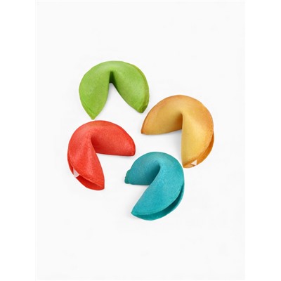 Печенье с предсказанием цветное в подарочной коробке «Сладкого нового года», 4 шт.