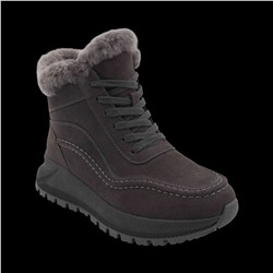 Ботинки из натуральной кожи на меху Т980-3 серые