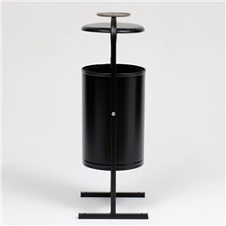 Урна для мусора «Космос», уличная, с пепельницей, 21 л, 32×82,5×28,5 см, бак 0,6 мм, чёрная
