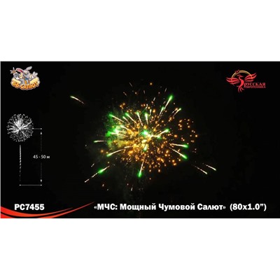 Фейерверк РС7455 МЧС: Мощный чумовой салют (1" х 80)