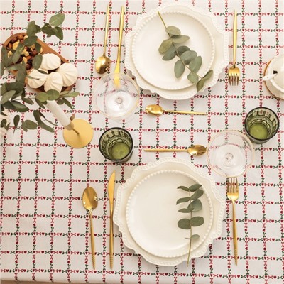 Скатерть «Этель» Flower Cage, 110×149 см, 100% хлопок, рогожка 186 г/м²