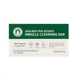 Some By Mi, Кусковое мыло с кислотами AHA, BHA и PHA, для устранения несовершенств кожи за 30 дней, 160 г