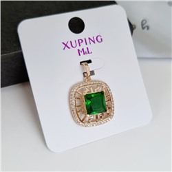 Кулон коллекция "Xuping ML" покрытие позолота, вставка: зеленые фианиты,074, арт.001.950